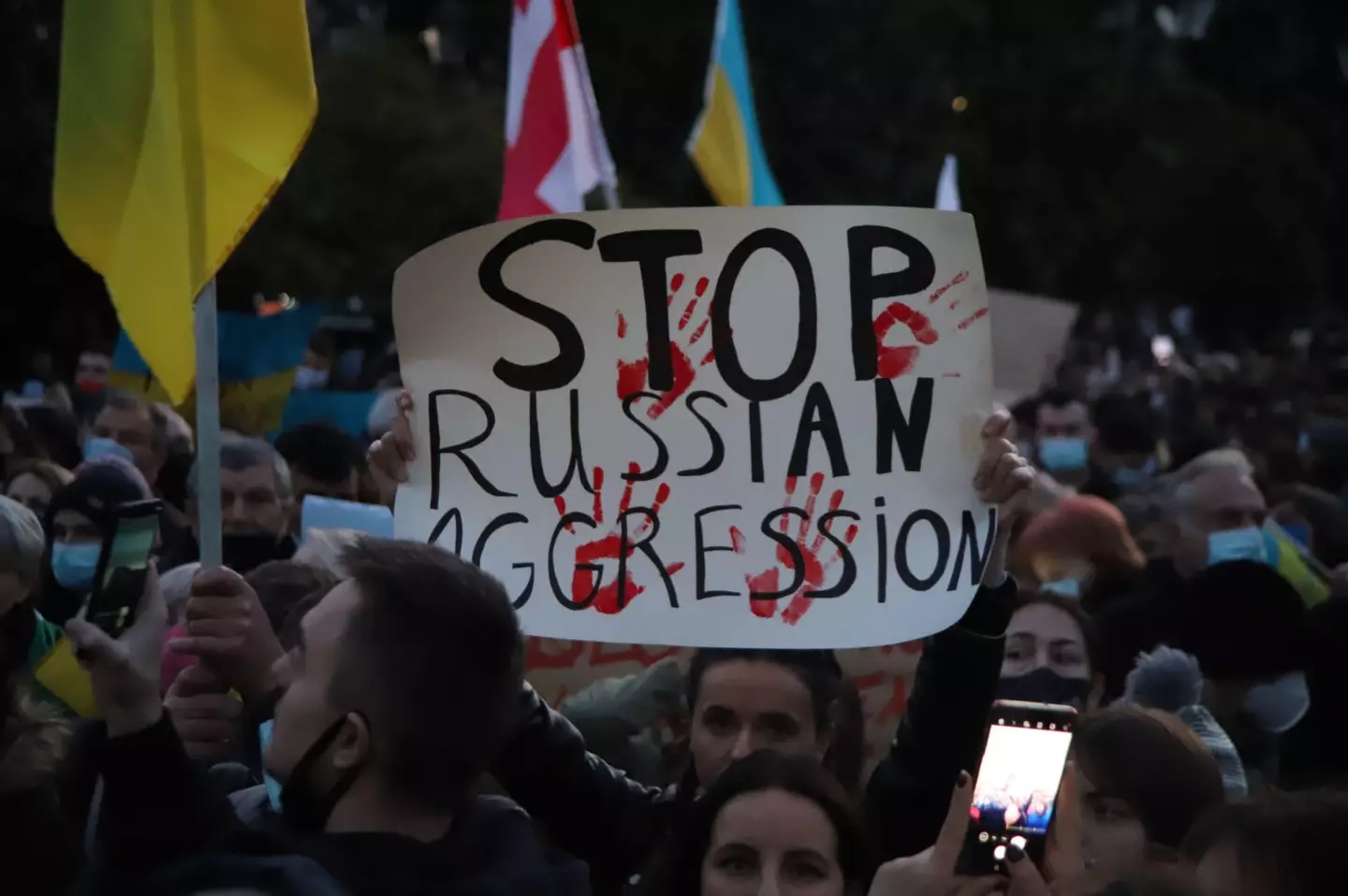 The rest of the world saw protests in widespread support for Ukraine.  (Images)